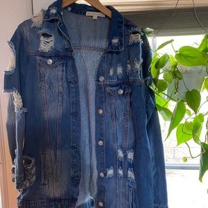 Stylish ripped jean jacket